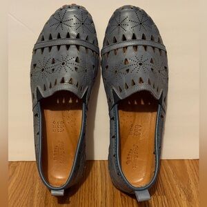 Spring Step Leather Fusaro Loafer Women's Shoe Blue Size EUR 37/US 6.5-7